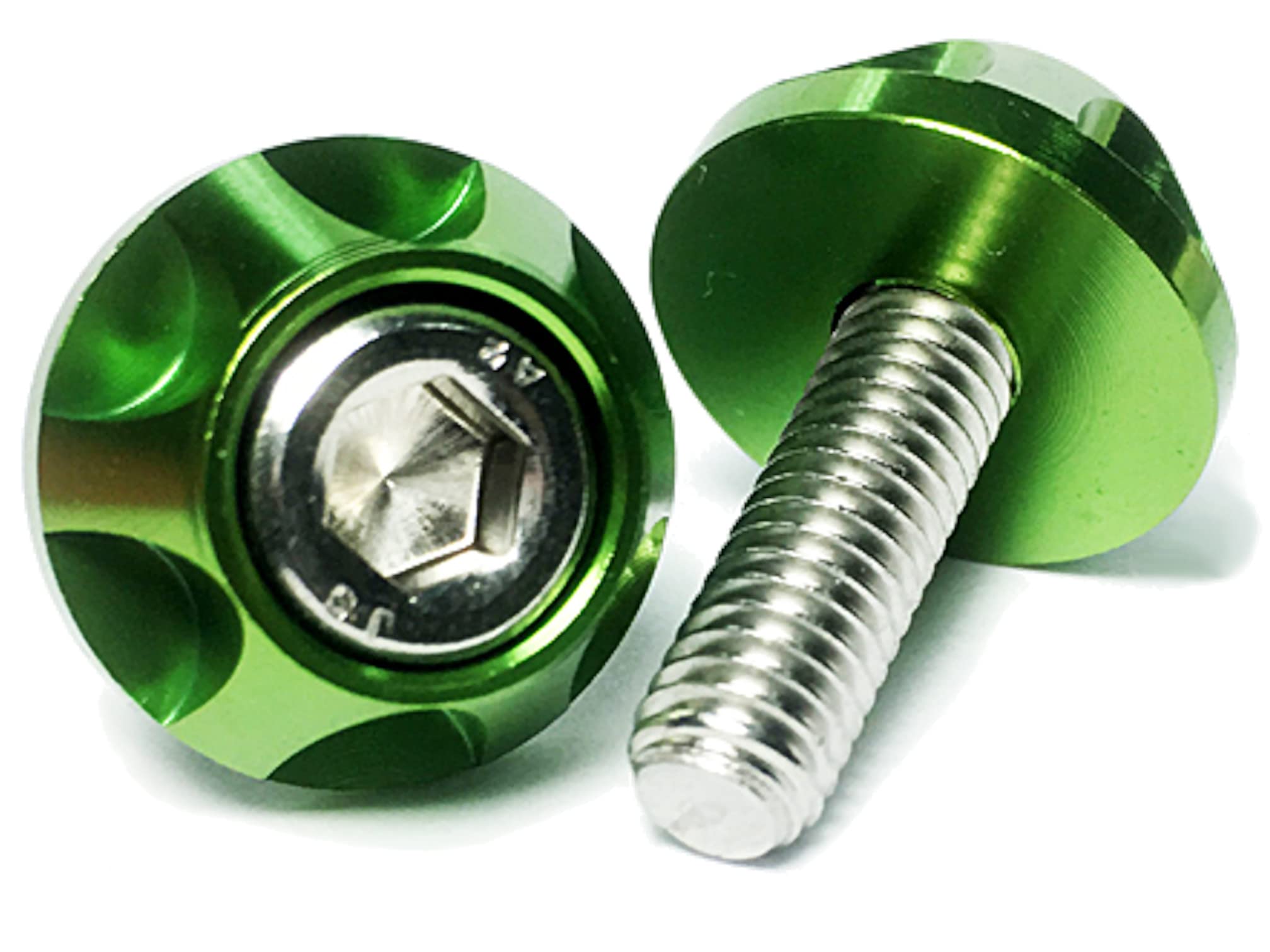 

Болты для номерного знака COTRAX, Легкие, Алюминиевые, Номерной знак, Болты, Шайбы + Нержавеющая сталь, M6 зелёный