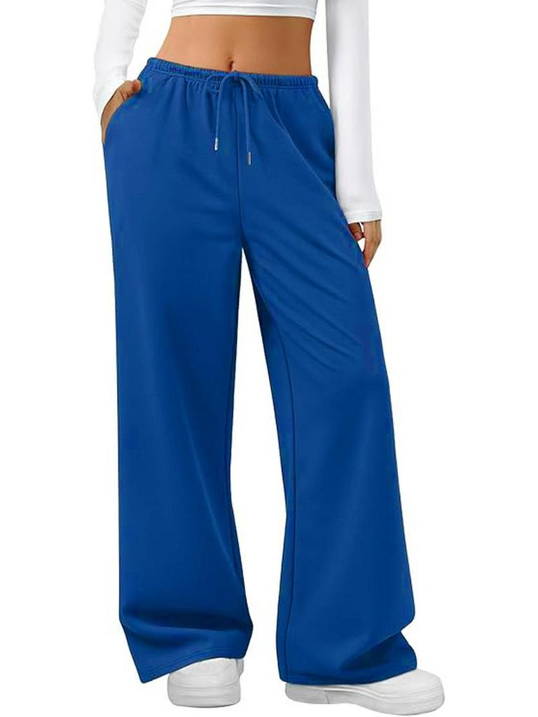 Summer Women's Jogging Pants - Elastic Waist, Solid Color, Plus Size, US Sizes, Drawstring Sweatpants