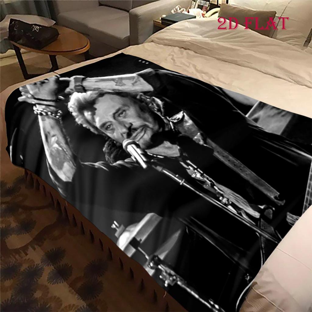 Rock Legend Johnny: Fire Music blanket Home Decor Suitable for all seasons Machine washable Nap Blanket Digital printing