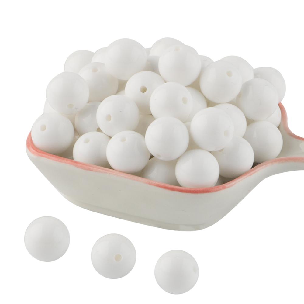 Kovict 24pcs/Lot  Silicone Bright Silicone Beads 15mm DIY Pacifier Chain Jewelry Bracelets Necklace Accessories