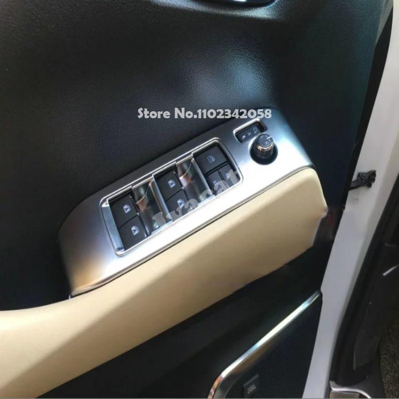 For Toyota Alphard Vellfire 30 series 2016- ABS carbonfiber Window Lift Control Cover  glass Switch Lift button Panel Cover