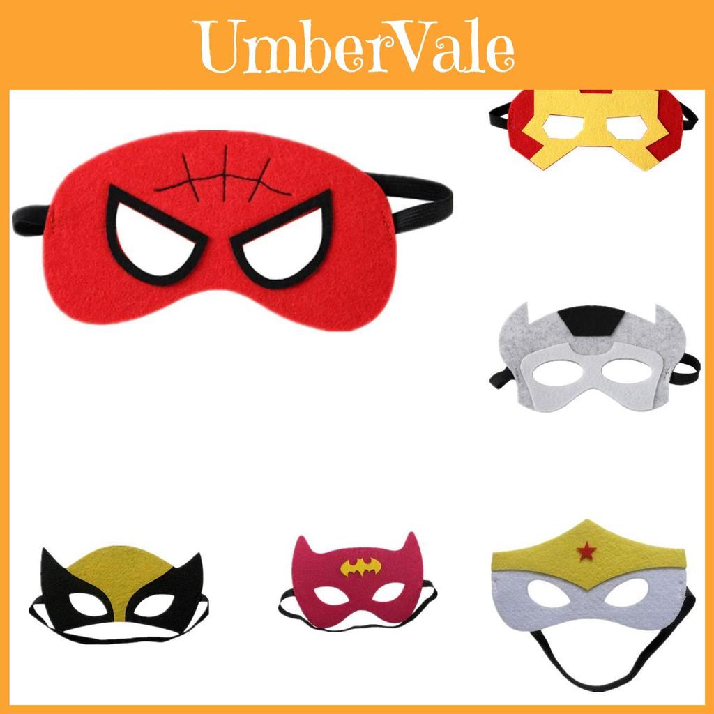 Spiderman Iron Man Batman Kids Felt Mask Halloween Costume Accessory For Role Play Fun