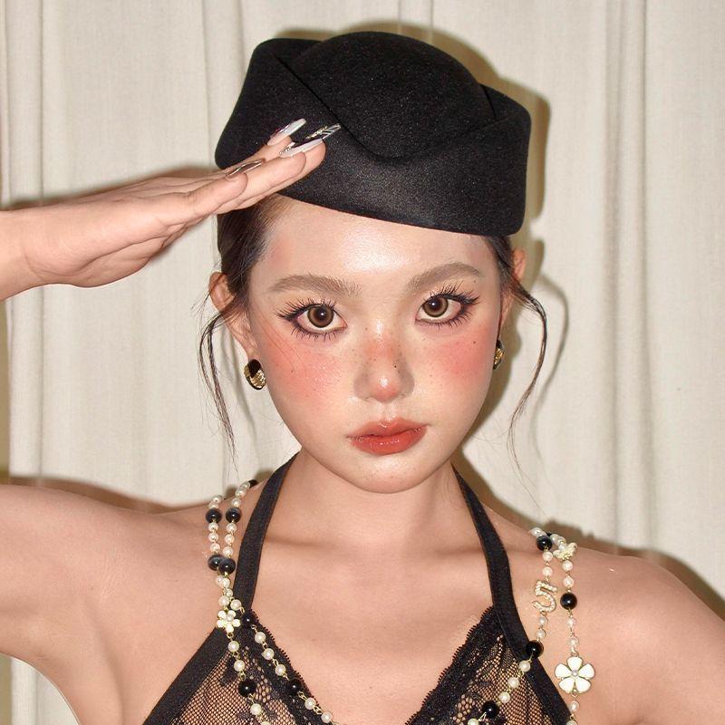 Ladies Flight Attendant Hat Diy Stewardess Hat Women Air Cap Cosplay Hostess Airline Costume Pillboxwom Stage Performance Hat