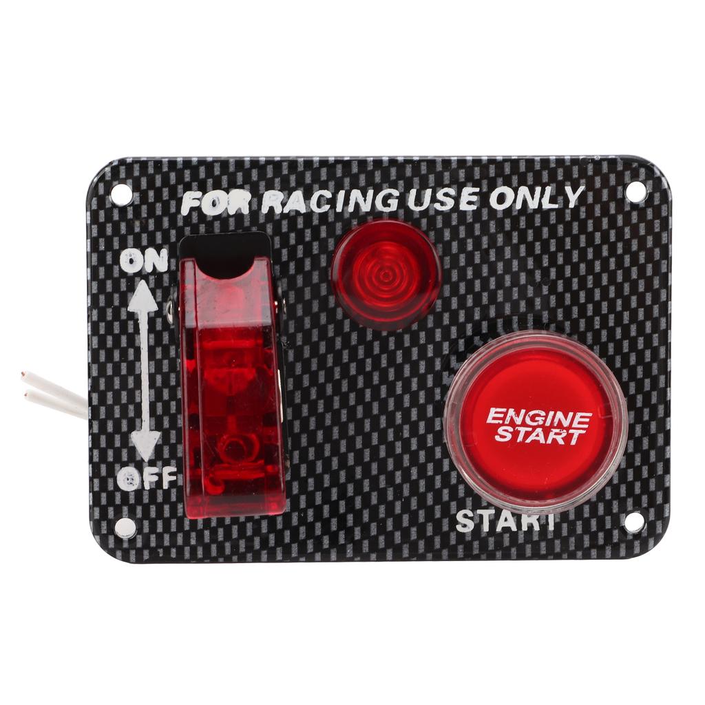 Kit de painel de interruptor de ignição 12V 40A Fibra de carbono Estilo de corrida Liga de alumínio Universal para automóvel