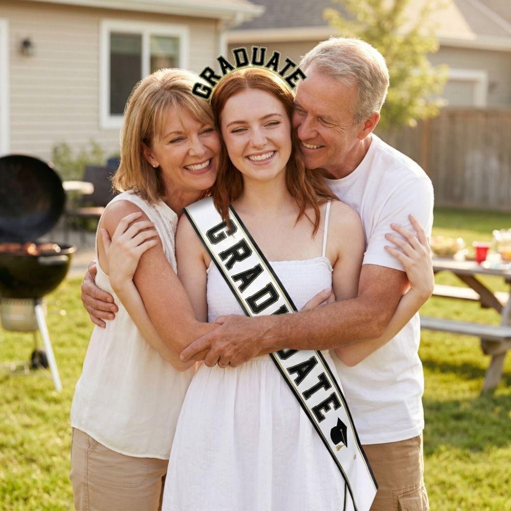 Congrats Grad Graduation Sash Kit Class of 2026 Graduation Theme Graduation Headband Hair Hoop Headdress Etiquette Belt