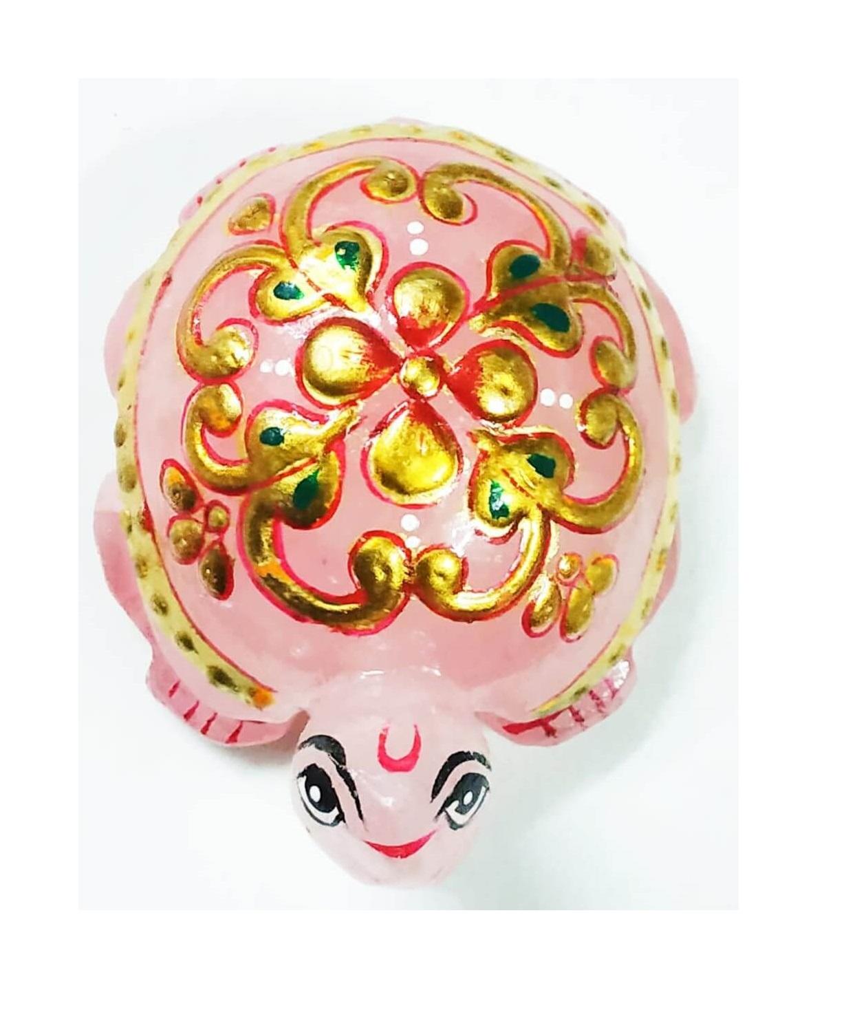 Черепаха из Розового Кварца для Феншуя и Васту, Rose Quartz Stone Tortoise Fengshui And Vastu, Kalyan Puja
