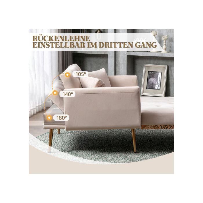 Fauteuil - MUVOE - Moderne - Dossier réglable - Tissu pelucheux - Beige caramel