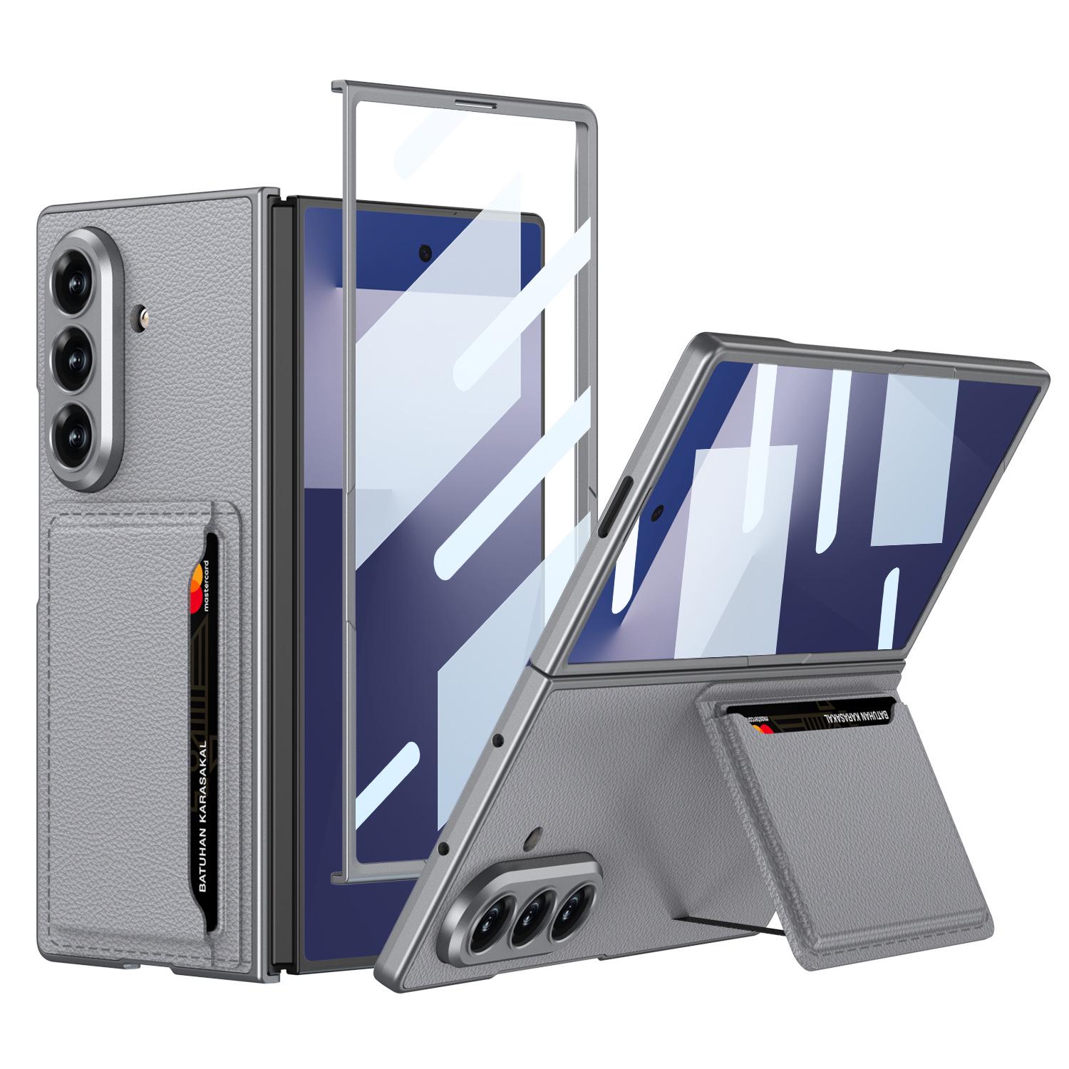 

Samsung Z Fold 7 Cross-Border Case: Foldable Leather with Card Holder, Slot, Film, & Stand SM-Fold7