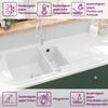 Granite Double Basin Sink White