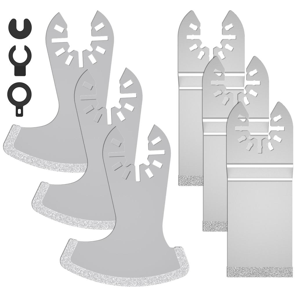 6 Pcs Diamond Oscillating Blade Efficient Multi Tools Blades Kit Practical Grout Removal Tool Oscillating Saw for Removing Grit