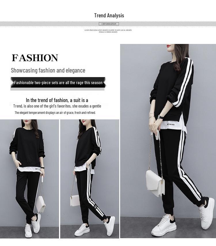 2024 Dámská zeštíhlující mikina plus size & Ležérní dvoudílný set pro začátek podzimu