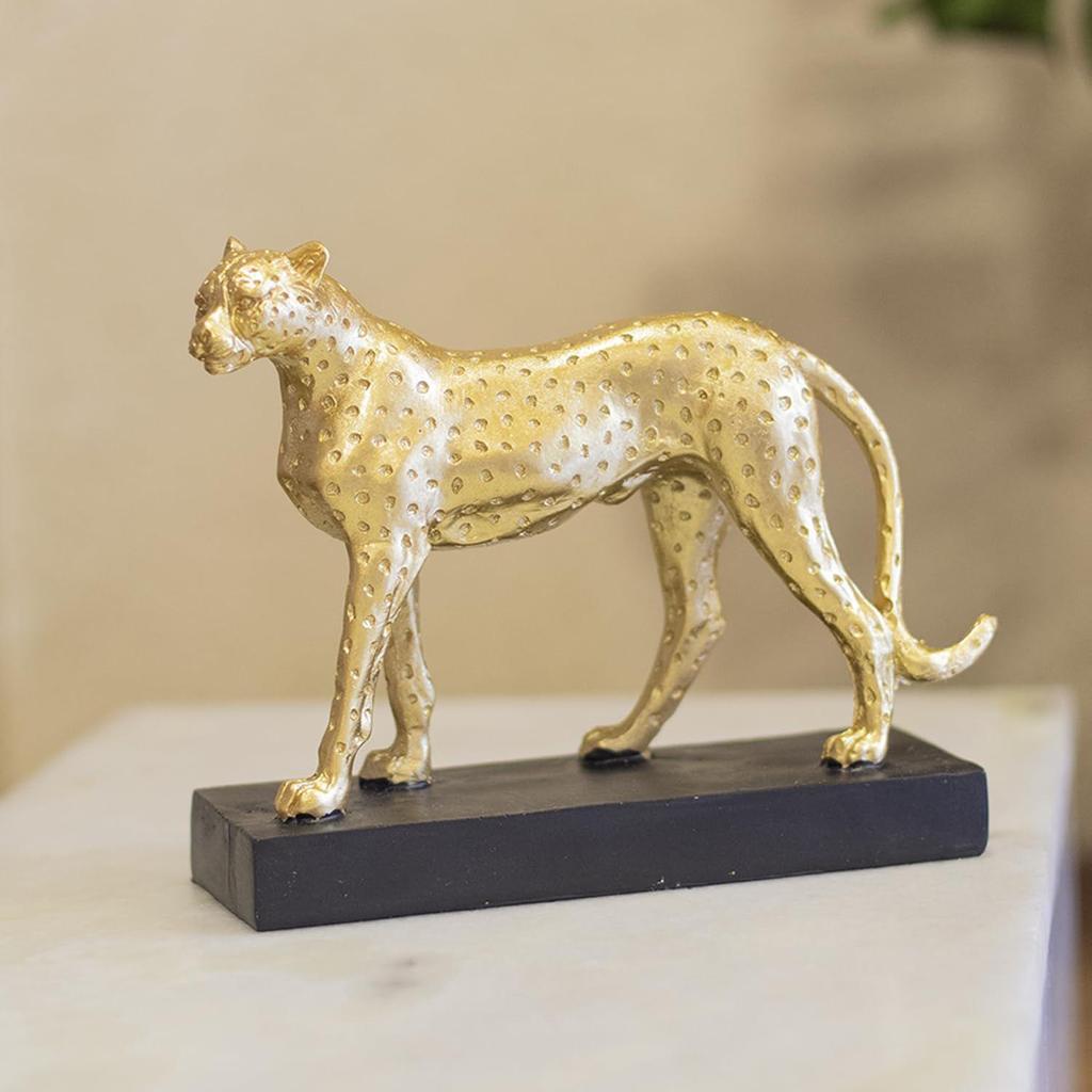 Cheetah Statue for Home & Office Décor Centerpiece for Table Decoratin | Modern Decorative Ornament for Study Desk and Living Room | Figurine