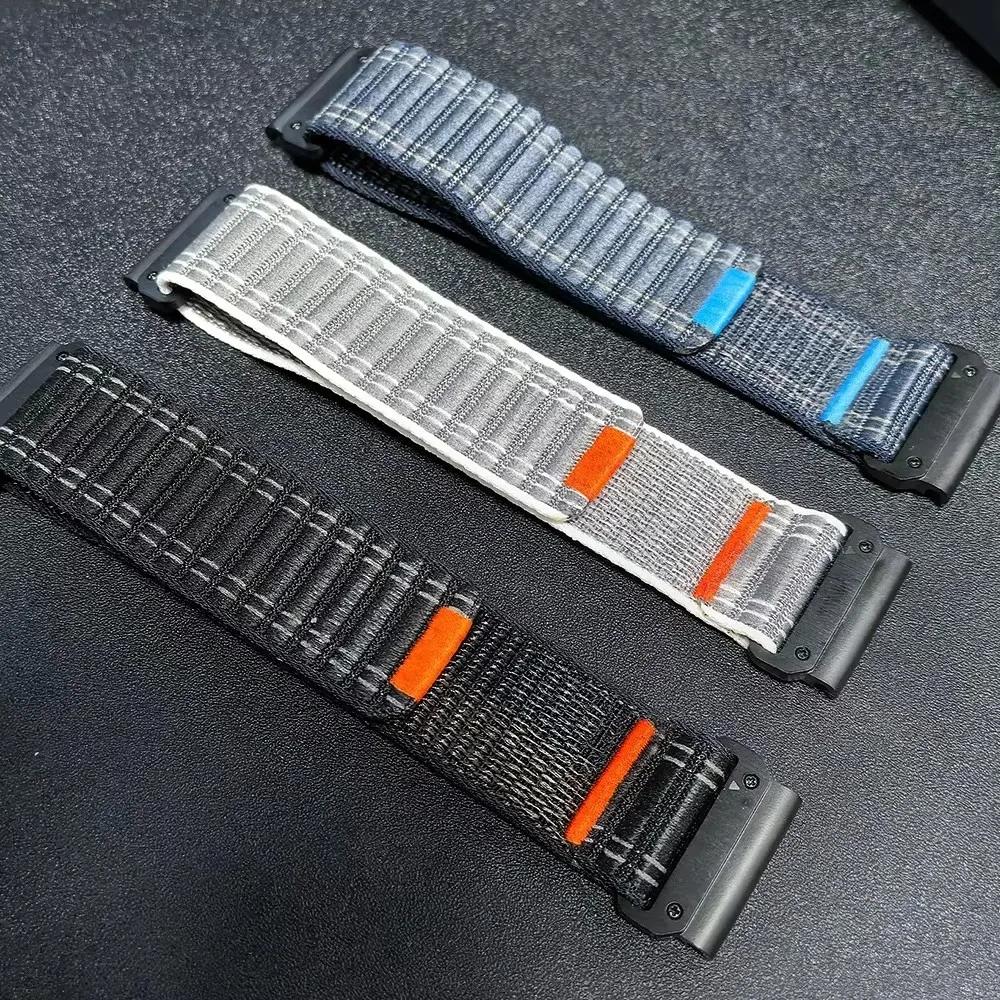 Sports Nylon Loop Watch Band For Garmin Fenix 8 E 8X 7 7X 6 6X 5X Plus/Epix Pro Gen 2 47mm 51mm/TACTIX QuickFit 26mm 22mm Strap