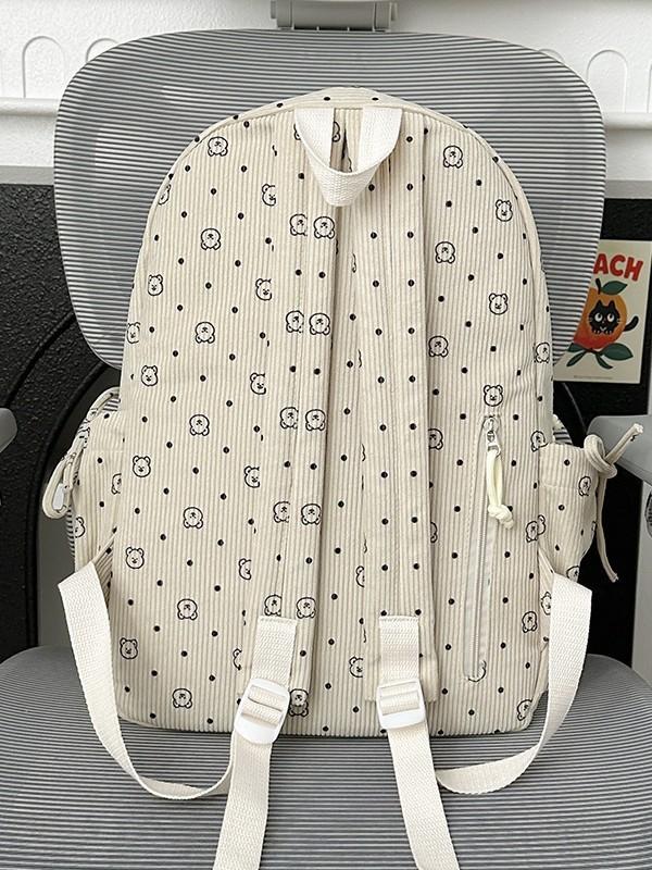 College Style Youth Travel Backpack For Girls With Nylon Material And Cartoon Pattern