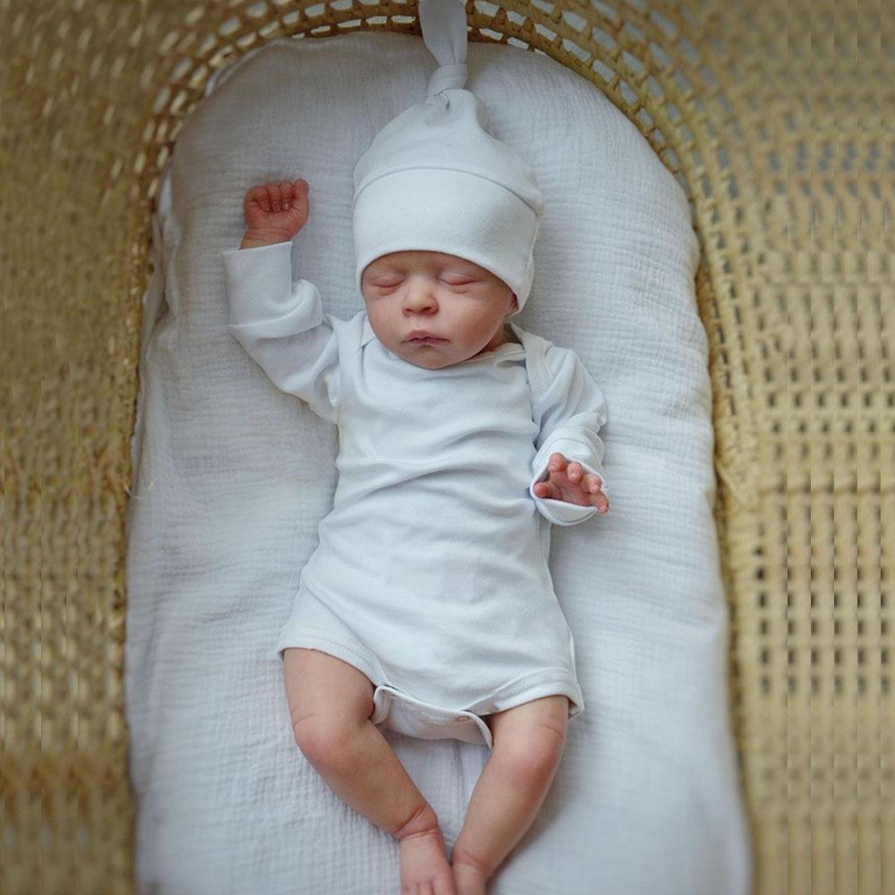 

BZDOLL 50 см 20 дюймов Спящий ребенок Кукла Реборн с продвинутой росписью 3D кожей и венами, Реалистичный мягкий винил Новорожденная девочка Ручная работа Игрушка Бебе cloth body doll