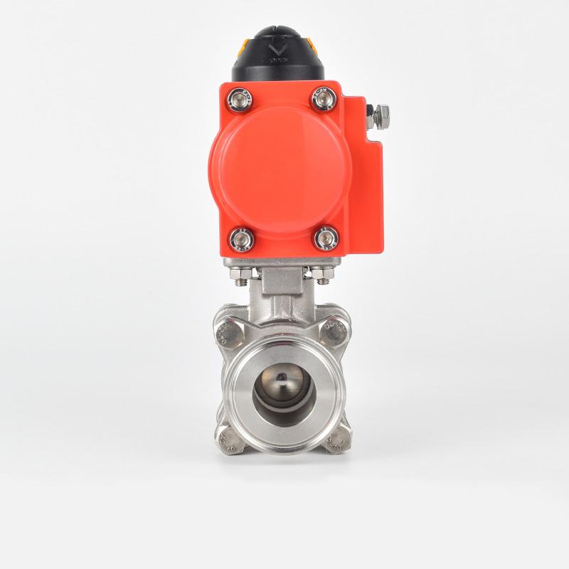 304stainless steel Q681F-16P sanitary grade pneumatic quick-installation three-piece ball valve with high temperature resistance