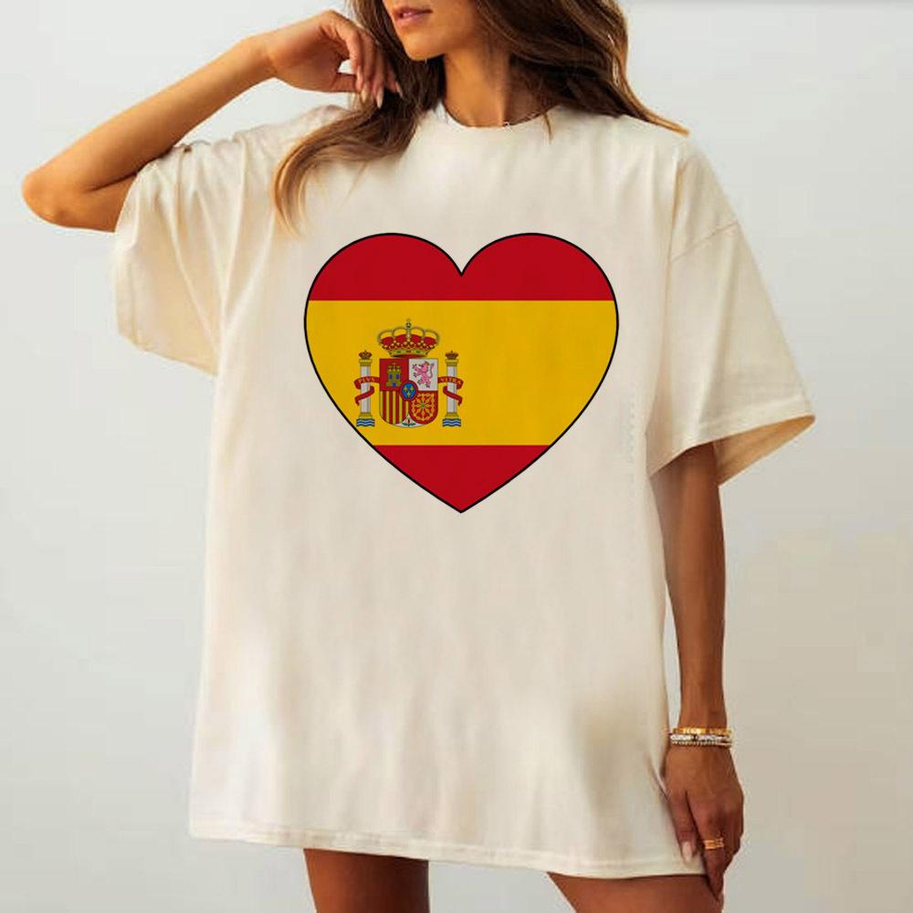 Spain t shirt Women Y2k Grunge Breathable 2000s Trendy Classic tshirt streetwear Pop Culture 80s Y2k Retro Classic