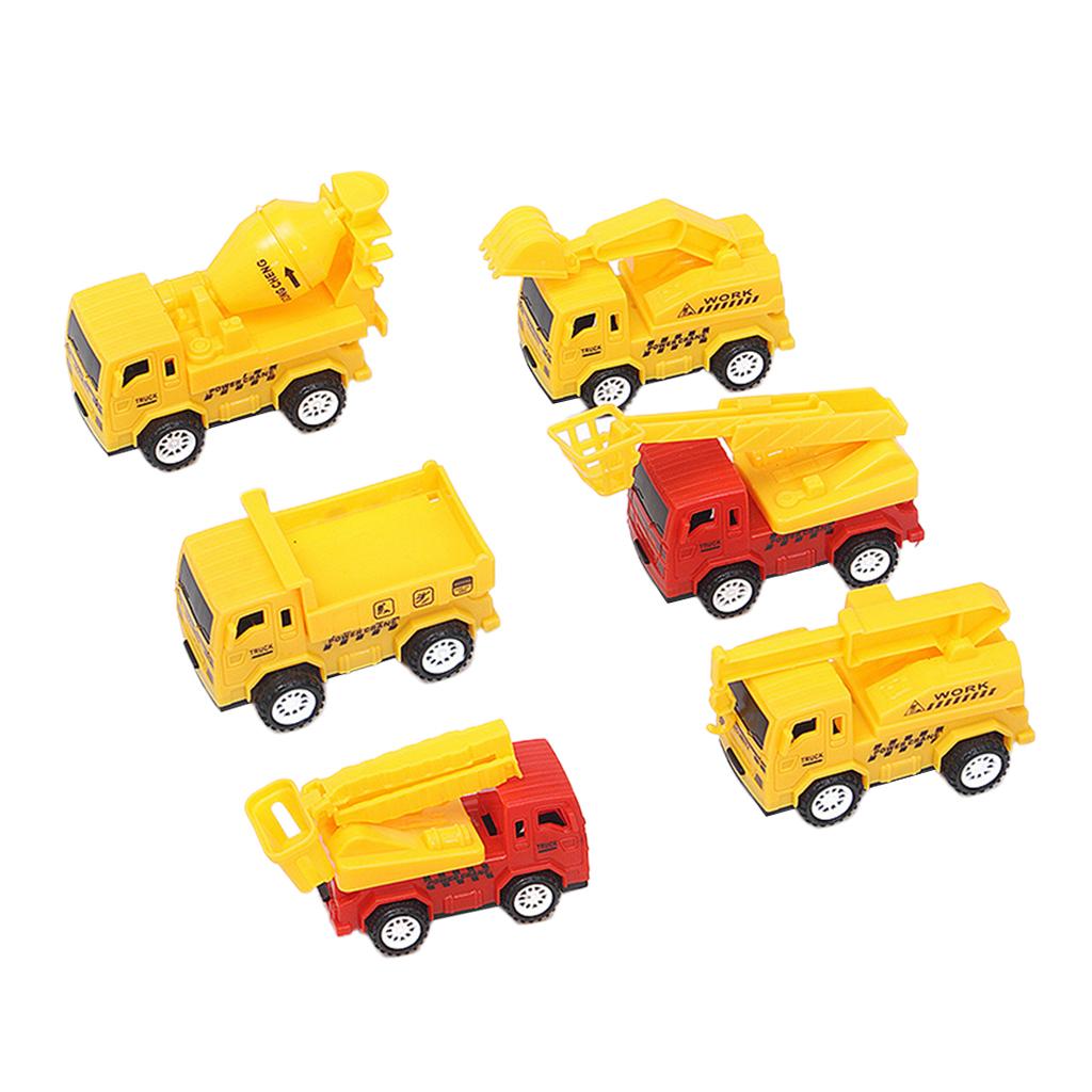 6pcs Assorted Construction Vehicle Cars Pull Back Mini Engineering Truck Toy