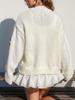 Süßer Damen Pullover Blumenmuster Knopf Strickjacke Süß Frisch Locker Langarm
