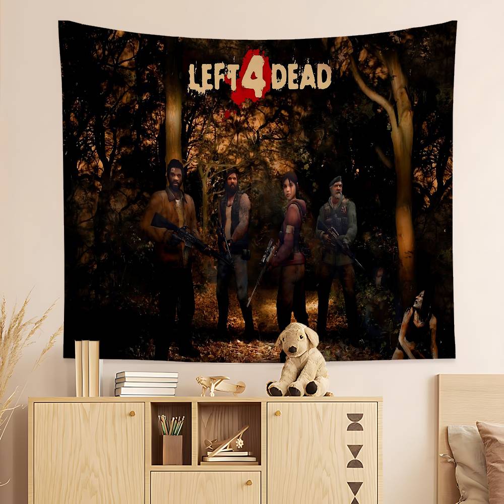 Heißes Actionspiel Left 4 Dead Anime Wandteppich Hippie Blume Wandteppiche Schlafsaal Dekor Günstige Hippie Wandbehang
