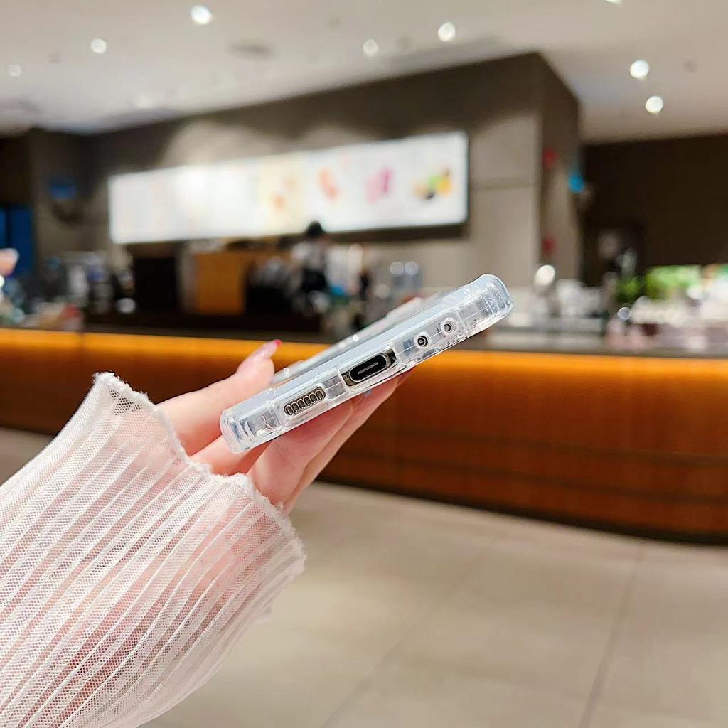 For South Korea for Samsung Vertical Folding Screen Zflip6/5 Mobile Phone Case Transparent Hard Shell PC Material Mobile Phone Protective Case