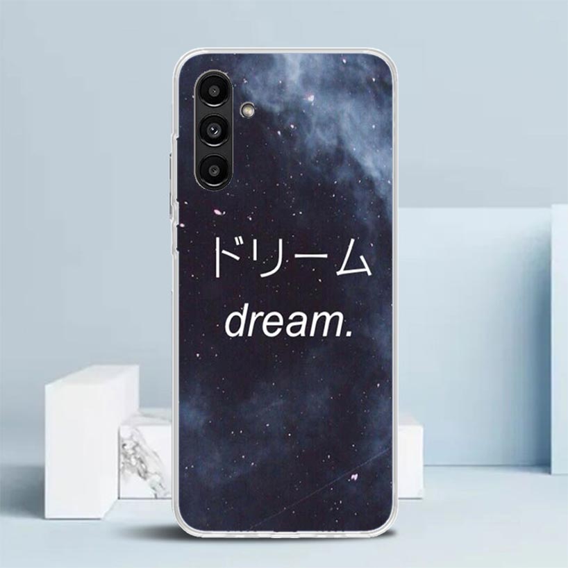 Japanese Aesthetic Text Letter Phone Case For Samsung Galaxy A17 A37 A57 A16 A15 A14 A13 A56 A55 A54 A53 A36 A35 A34 A33 A26 A25