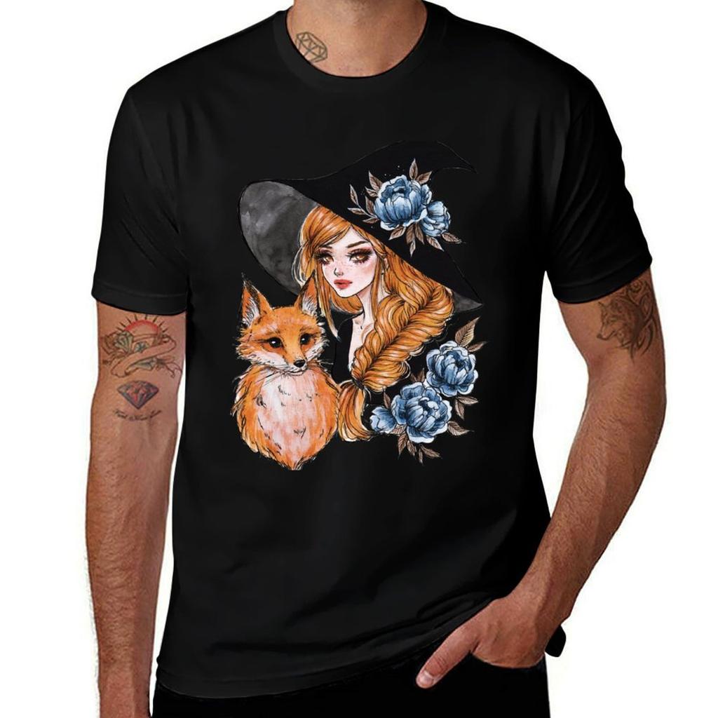 Fox Witch Tshirt Unisex T Shirt Cotton High Quality Essential T Shirt Black Cotton Tshirt Plain For Unisex Package Tshirt