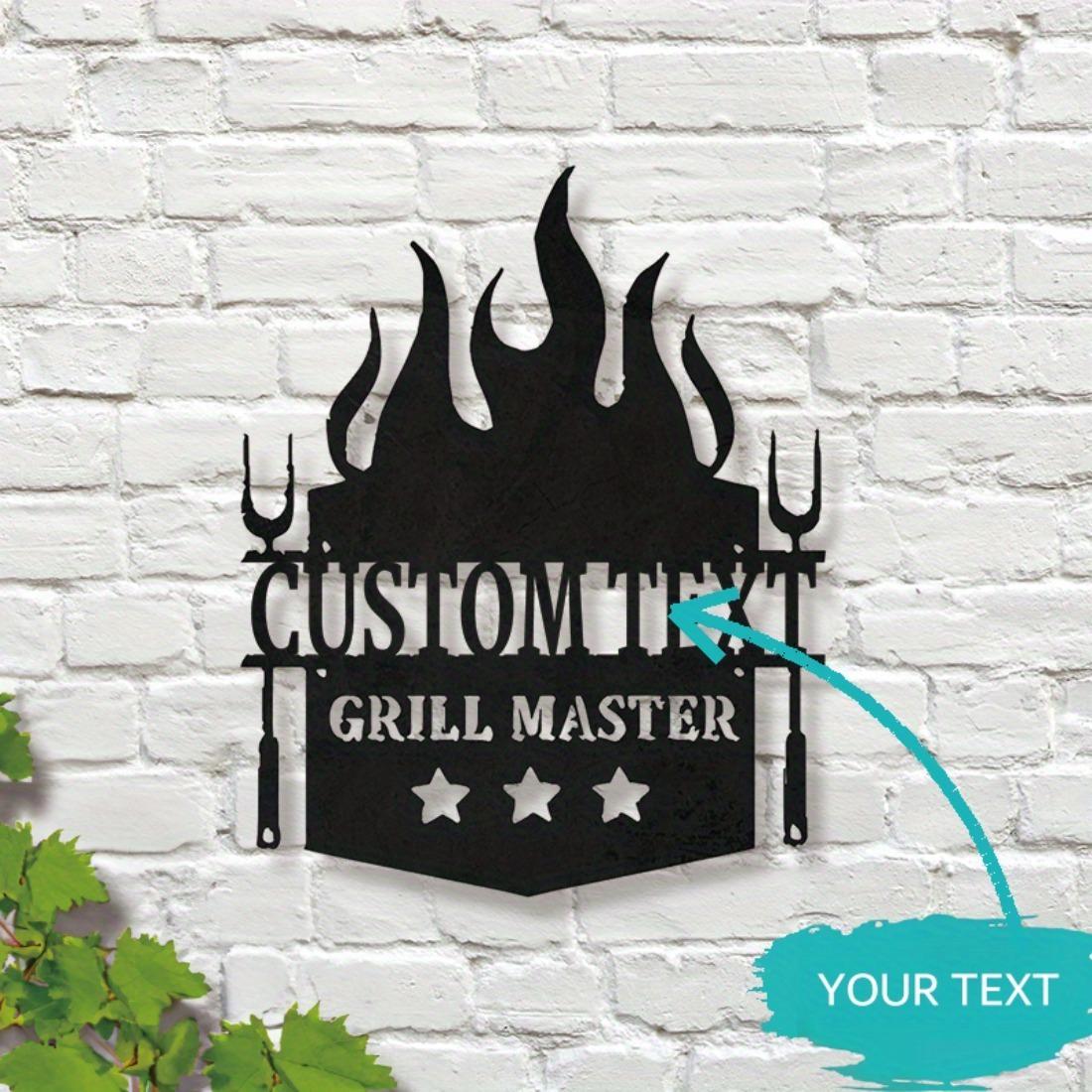

Personalized Metal BBQ Grill Master Sign, Outdoor Grilling Gift, Long Lasting Wall Decor M чёрный