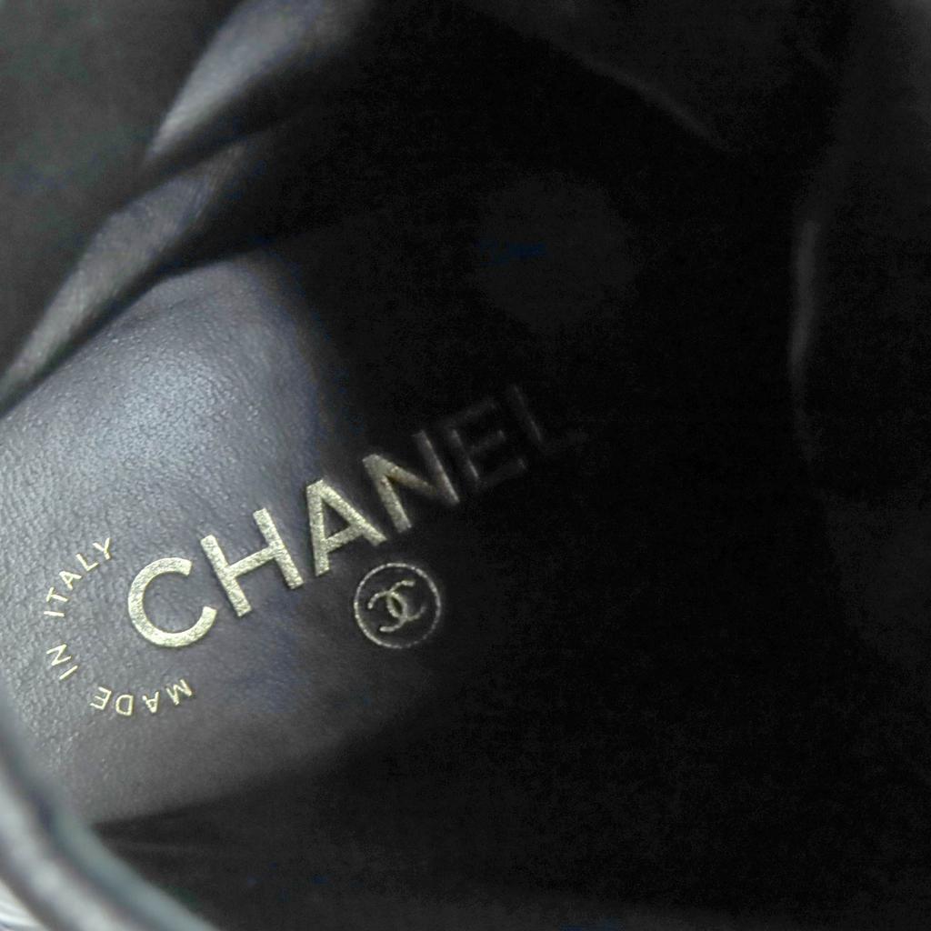 CHANEL short boots black leather Women 38 24A G45833 Used
