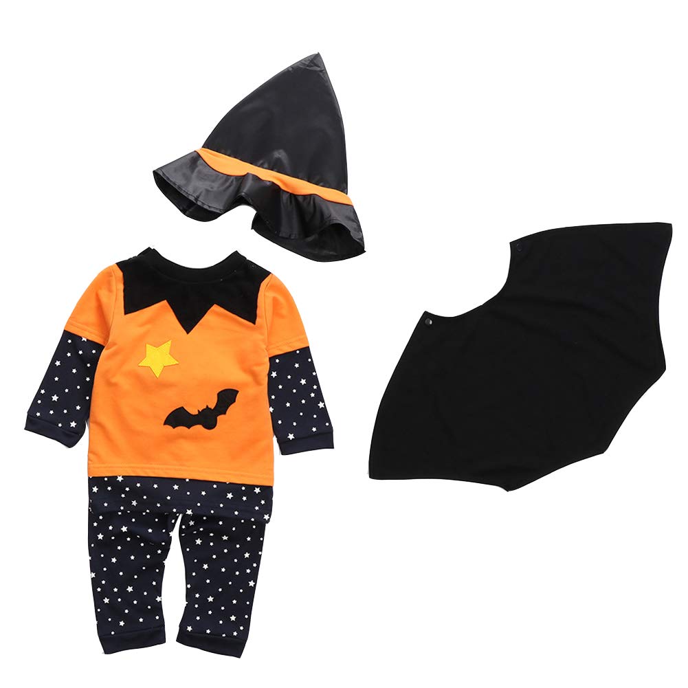 Ymgot Halloween Costume, Pumpkin and Magician, 4-Piece Set, Baby/Child Cosplay Costume, All Saints' Day (120)