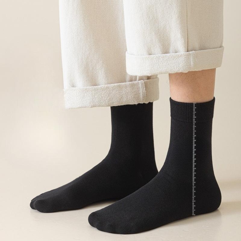 Herren Dicke Baumwolle Herbst und Winter Warme Mittelhohe Socken, Antibakteriell Herbst Reine Baumwolle Anti-Geruch und Schweißabsorbierend Business Herrensocken