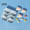 Oven Safe Silicone Mold 8-Cavity Cloud Soap Non-sticky Food Grade DIY Cookie Candle Resin Plaster Chocolate Biscuit Cake Ice Mould Microwave