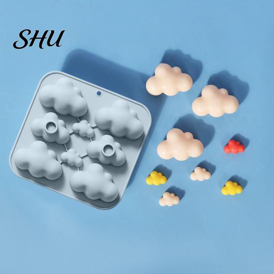 Oven Safe Silicone Mold 8-Cavity Cloud Soap Non-sticky Food Grade DIY Cookie Candle Resin Plaster Chocolate Biscuit Cake Ice Mould Microwave