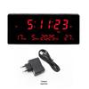 Large Wall-Mounted Digital LED English Calendar Clock with Temperature Display