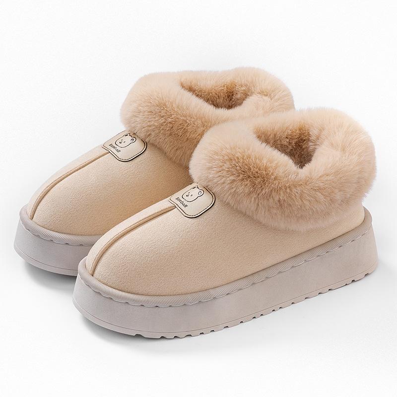 Cotton Slippers Root Bag Autumn and Winter Indoor Home Dormitory Thickened Plush Warm and Wear-resistant Couple Shoes
