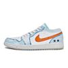Air Jordan 1 811 Manufacturing, Olaf Low Top Vintage Basketball Shoes Men's White Blue Orange HJ5999-400(Team80-)