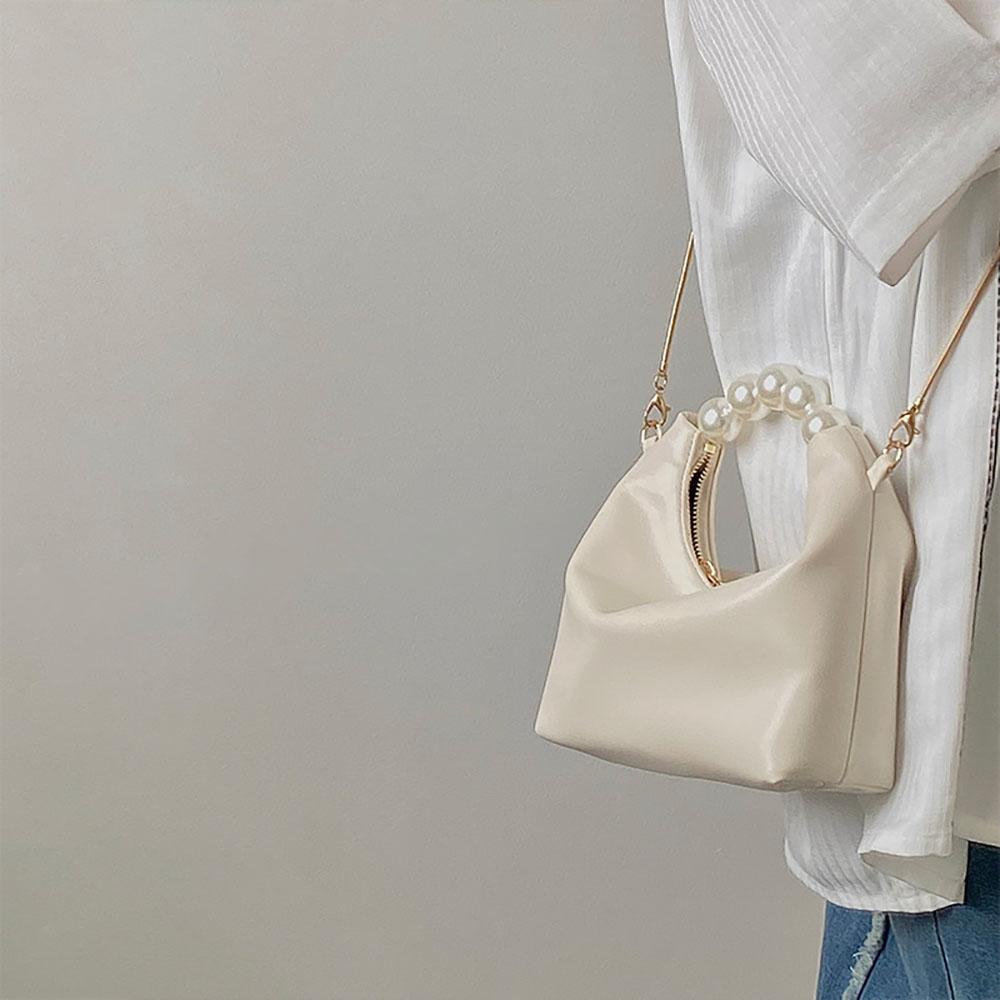 Small Pearl Handbag Women's Bag New Design High Grade Chain Crossbody Bag Small Fresh Dumpling Bag Mini-chain Slung Bag