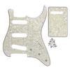 FLEOR Gitarrenteile Set Vintage 8 Löcher ST Gitarren-Schlagbrett SSS Schlagbrett Kratzschutz + Rückplatte + Schrauben