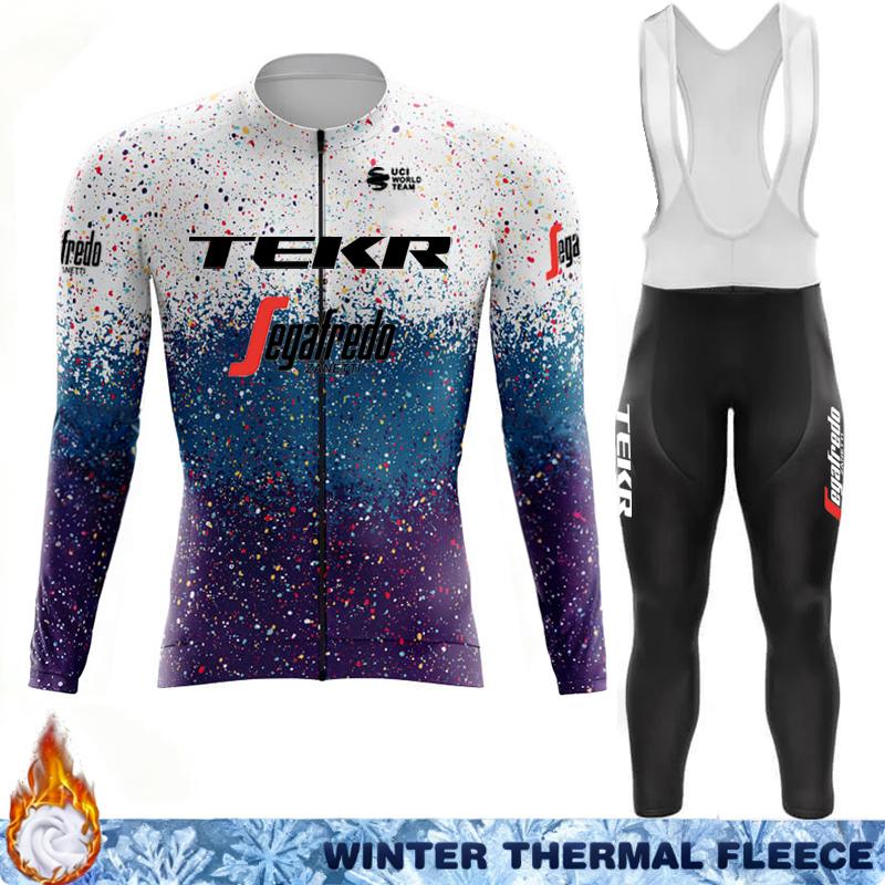 Termal Fleece Cycling Jersey Men's Winter Suit TEKR Thermal Man Outfit 2026 Mens Long Sleeve Clothing Jumper Set Ciclismo Hombre