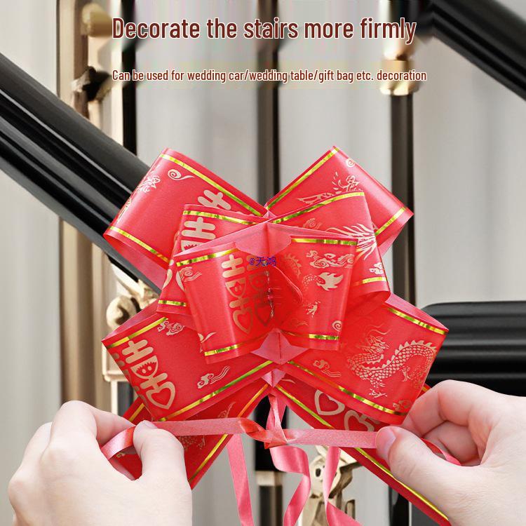 Wedding Decor: Stair Handrails, Floral Arrangements, Ribbons, and Honeymoon Room Accessories