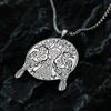 Vintage Viking Double Sided Tree of Life Raven Pendant Men Stainless Steel Necklace