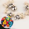 150Pcs Craft Bells Wood Beads Set with 32.8ft Rope for Christmas Decoration, 1Inch Craft Bells for Craft Jewelry Making