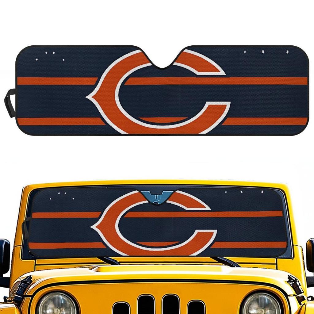 Chicago Bears Custom Sunshade: Independent Front Windshield Sun Protection & Heat Insulation with Team Design