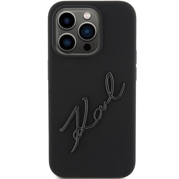 Karl Lagerfeld KLHCP15LSKSBMCK iPhone 15 Pro 6,1" schwarz/schwarz Hartschale Silikon Karl Schriftzug