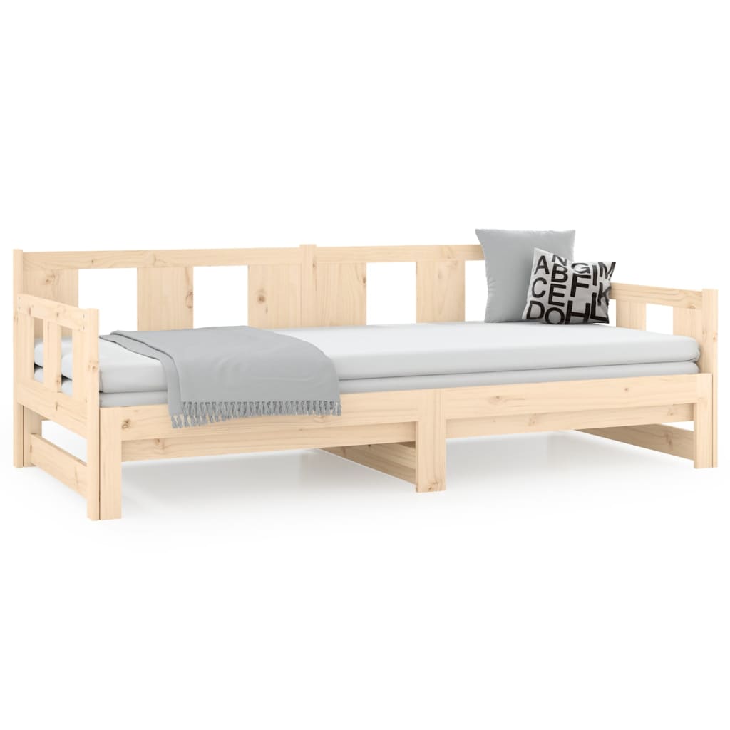 Pull Out Daybed Solid Pine Wood 2x(90x190) Cm