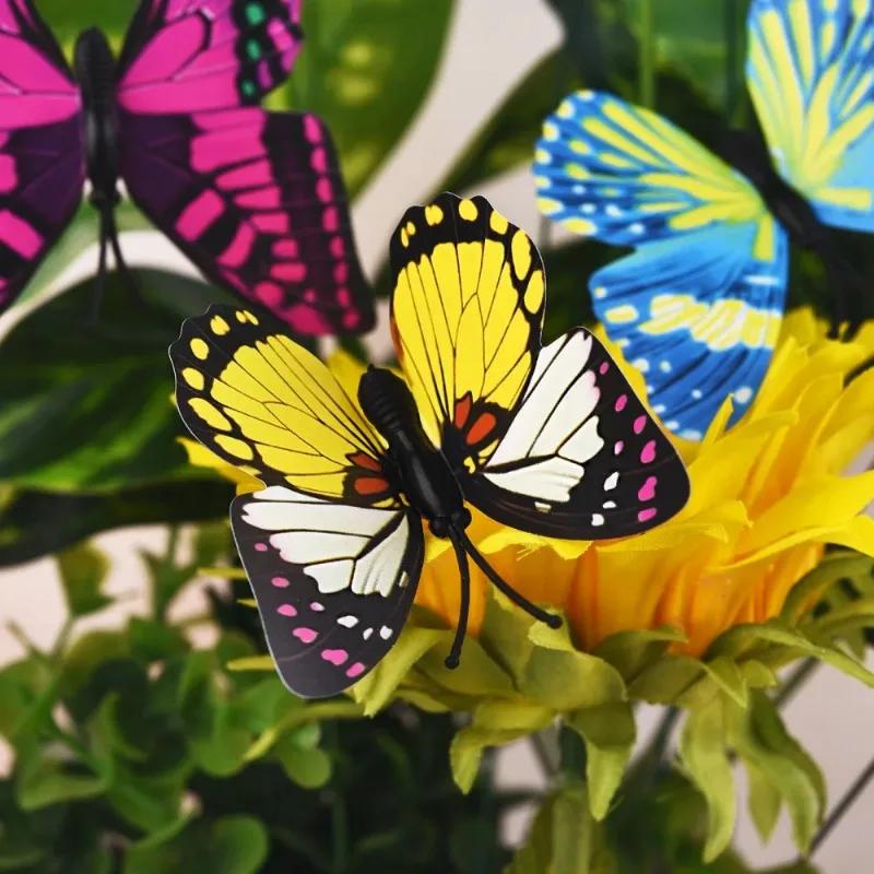Set 3D Simulation Butterflies Garden Yard Planter Colorful Butterfly Stakes Decoracion Outdoor Decor Flower Pots Decor