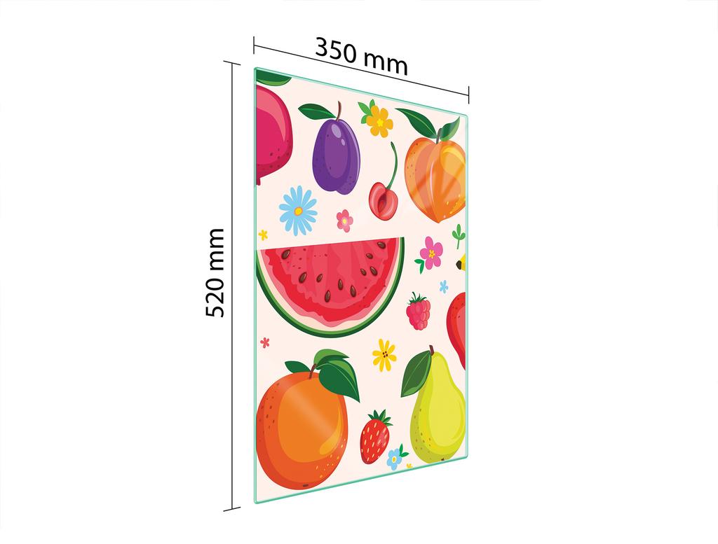 TABLA DE CORTAR DE CRISTAL 35x52 FRUTAS