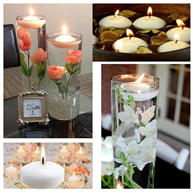 6Pack Floating Candles Unscented Discs for Wedding, Pool Party, Holiday & Home Decor.