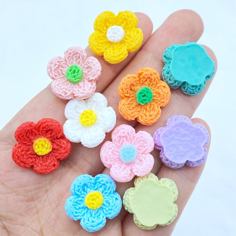 10Pcs New Cute Mini Flowers Flat Back Resin Cabochons Scrapbooking DIY Jewelry Craft Decoration Accessorie