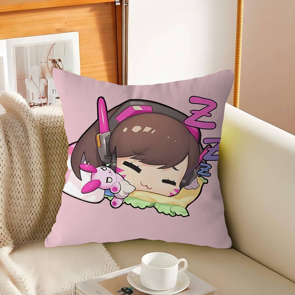 D.Va Cartoon Pillowcase Toon Gift Cushion Cover Bedroom Home Sofa Chair Seat Decor Pillow Case